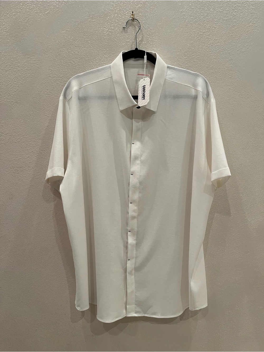 Men's Classic White Short-Sleeve Button-Up Shirt size 2XL NWT